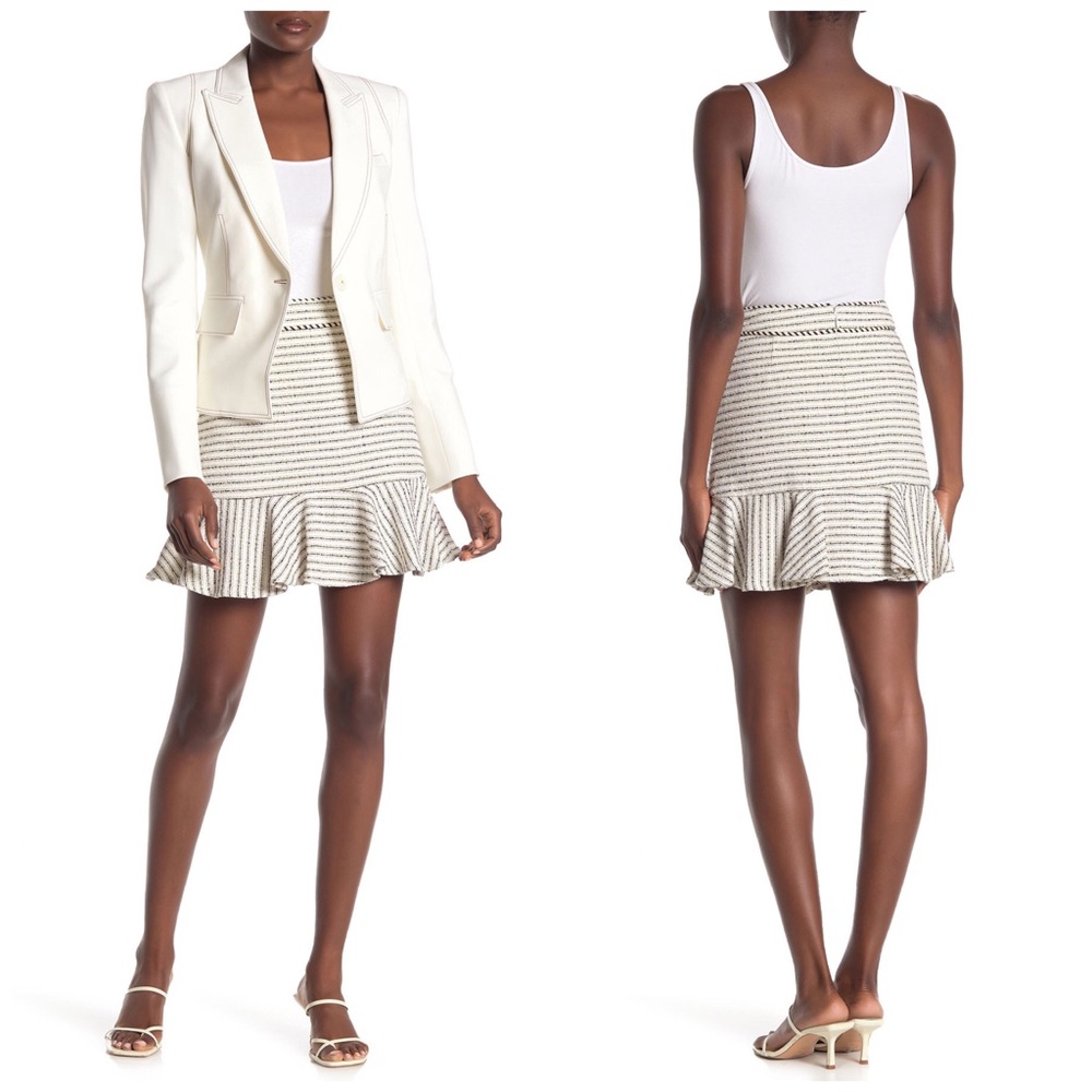 🆕 Veronica Beard Mellie Ruffle Hem Tweed Skirt